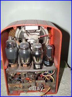 Vintage old vacuum tube radio Emerson bakelite 1936 mini tombstone model U5A