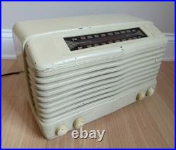 Vintage radio BF GOODRICH tube Model 11-701 AM FM KC bakelite RARE cream 1950
