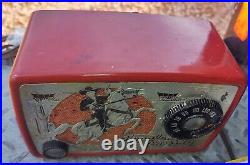 Vintage scarce 1950 Working RED Arvin Hopalong Cassidy Radio Receiver