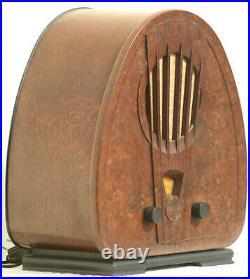 Vintage tube radio Philips antique collectible vacuum design 30's art deco TRF