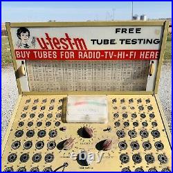 Vintage u-test-m Tube Tester Retail Self Service Radio Tv Storage Cabinet Works