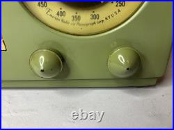 Vtg 1930s Emerson Bullseye Tube Radio Green Works! Art Deco MCM 8CW-334-2