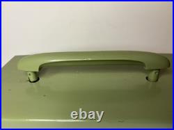 Vtg 1930s Emerson Bullseye Tube Radio Green Works! Art Deco MCM 8CW-334-2