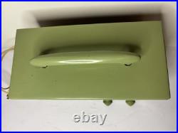 Vtg 1930s Emerson Bullseye Tube Radio Green Works! Art Deco MCM 8CW-334-2