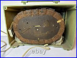 Vtg 1930s Emerson Bullseye Tube Radio Green Works! Art Deco MCM 8CW-334-2