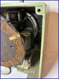 Vtg 1930s Emerson Bullseye Tube Radio Green Works! Art Deco MCM 8CW-334-2