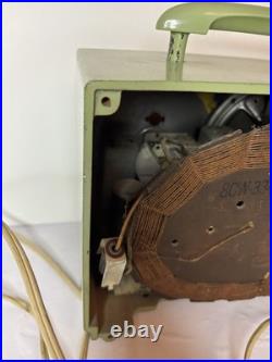 Vtg 1930s Emerson Bullseye Tube Radio Green Works! Art Deco MCM 8CW-334-2