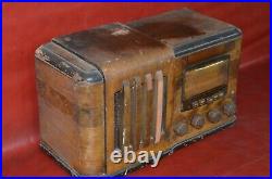 Vtg 1939-40 Sears Roebuck Wood Silvertone 6424 Tube Radio Police Band Foreign