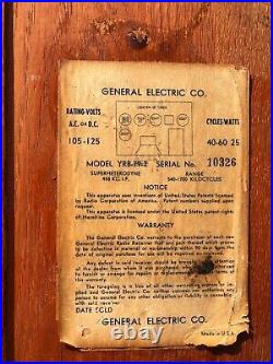 Vtg 1940's General Electric Tube Radio Model YRB-79-2 Radio Working Read Desc
