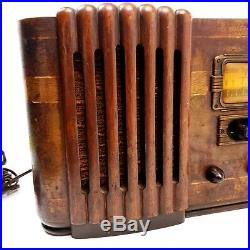 Vtg 1940's Sparton Shortwave Broadcast Tube Radio Wooden Tabletop Not Working