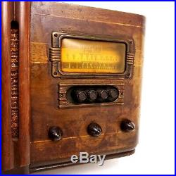 Vtg 1940's Sparton Shortwave Broadcast Tube Radio Wooden Tabletop Not Working