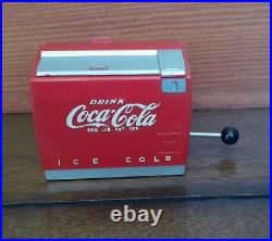 Vtg 1940s MINIATURE COCA COLA COKE COOLER SODA MACHINE CRYSTAL RADIO 2 3/4 inch