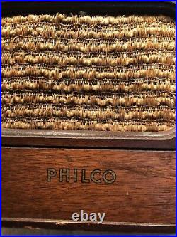 Vtg 1941 Philco Radio 41-220 Tube, Nice Wood Case, AM Works! Police 12.5x7x6.5