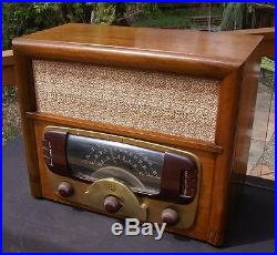 Vtg 1948 ZENITH tube FM RADIO model 8H832 beautiful wood WORKS midcentury