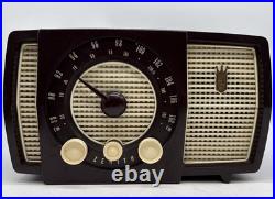 Vtg 1950 Zenith Tube Radio Y723 Bakelite AM/FM MCM Savanna Brown White Powers On