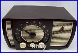 Vtg 1950 Zenith Tube Radio Y723 Bakelite AM/FM MCM Savanna Brown White Powers On