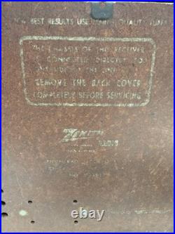 Vtg 1950 Zenith Tube Radio Y723 Bakelite AM/FM MCM Savanna Brown White Powers On