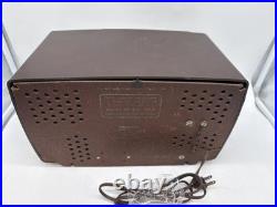 Vtg 1950 Zenith Tube Radio Y723 Bakelite AM/FM MCM Savanna Brown White Powers On