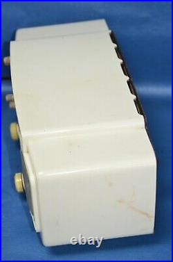 Vtg 1954 Zenith L520W Clock Tube Radio White Bakelite AM Alarm MId Century Retro