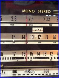 Vtg 1960s Norelco Bi-Ampli Stereo B5X43A/54 AM FM SW Tube Radio Plays As Is