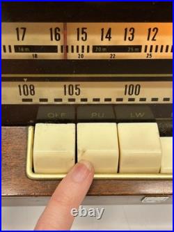 Vtg 1960s Norelco Bi-Ampli Stereo B5X43A/54 AM FM SW Tube Radio Plays As Is