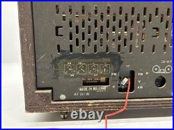 Vtg 1960s Norelco Bi-Ampli Stereo B5X43A/54 AM FM SW Tube Radio Plays As Is