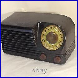 Vtg 40`s OLYMPIC Art Deco BAKELITE TUBE RADIO Slant Face VGC WORKS