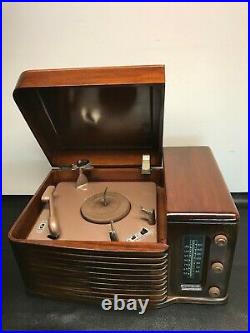 Vtg 40s 50s Philco Model 46-1203 Tube Radio Phonograph 78 Record Player NICE