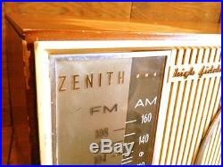 Vtg 50's Zenith High Fidelity AM/FM/FMC Tube Radio withPhono Input Works 666
