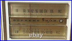 Vtg Airline Supreme Wood Cabinet Gen, 1696A AM/FM Radio Montgomery Ward&co