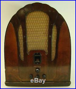 Vtg Antique Philco Cathedral Model Radio Receiver Tube Type Wood Converted AC