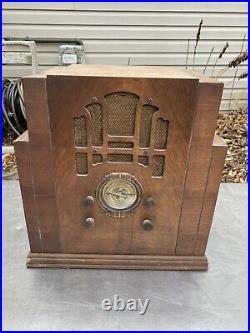 Vtg Antique Silvertone 1919 Tombstone Showbox 1920s 1930s Tube Radio Cathedral