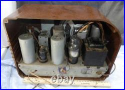 Vtg Art Deco General Electric Tube Bakelite Table Radio GE 54 Brown Swirl Case