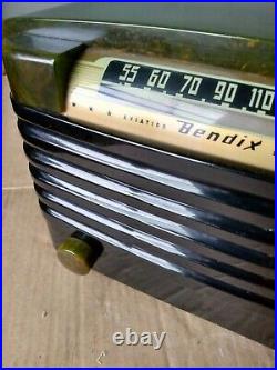 Vtg Bendix 526C Green Swirl Catalin Tube Radio-STUNNING-BENDIX Catalin 526C