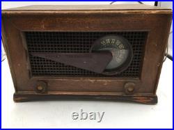 Vtg Philco MCM Tube Radio FLYING WEDGE-Wood & Bakelite-Original Finish 49-506 RS