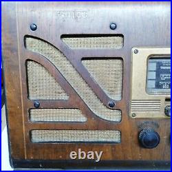 Vtg Philco Model 40-150 Pushbutton AM/SWPolice Tube Radio 1940's Restore/Parts