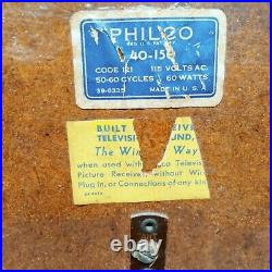 Vtg Philco Model 40-150 Pushbutton AM/SWPolice Tube Radio 1940's Restore/Parts