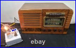 Vtg RCA Victor 16T3 Tube Radio AM Shortwave Push Button Wood Console 1938 Works