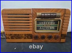 Vtg RCA Victor 16T3 Tube Radio AM Shortwave Push Button Wood Console 1938 Works