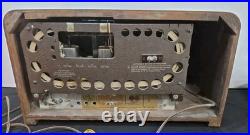Vtg RCA Victor 16T3 Tube Radio AM Shortwave Push Button Wood Console 1938 Works