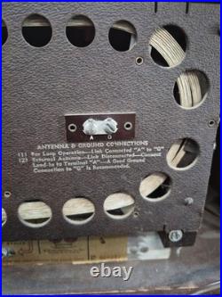 Vtg RCA Victor 16T3 Tube Radio AM Shortwave Push Button Wood Console 1938 Works
