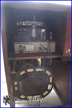 Vtg RCA Victor Phonograph Cabinet Model 51 AV1 Mahogany Finish Tube Radio Ships