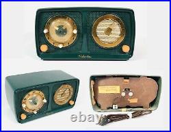 Vtg Sears Silvertone Tube Radio AM Telechron Clock Bakelite 1950's Working JK21