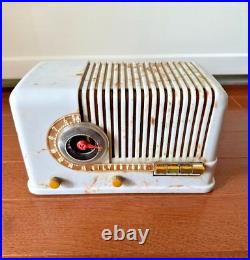 Vtg Silvertone 3511 Commentator 1941 Beetle Case Bakelite Art Deco Tube Radio