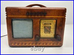 Vtg c1939 Detrola CM 3051 Wooden Art Deco AM Shortwave Tube Radio Powers On AsIs Vtg c1939 Detrola CM 3051 Wooden Art Deco AM Shortwave Tube Radio Powers On AsIs