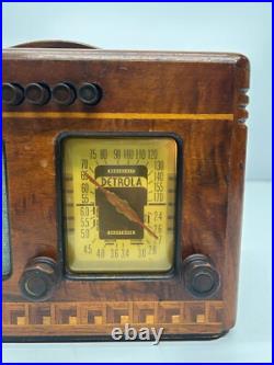 Vtg c1939 Detrola CM 3051 Wooden Art Deco AM Shortwave Tube Radio Powers On AsIs Vtg c1939 Detrola CM 3051 Wooden Art Deco AM Shortwave Tube Radio Powers On AsIs