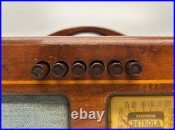Vtg c1939 Detrola CM 3051 Wooden Art Deco AM Shortwave Tube Radio Powers On AsIs Vtg c1939 Detrola CM 3051 Wooden Art Deco AM Shortwave Tube Radio Powers On AsIs