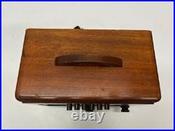 Vtg c1939 Detrola CM 3051 Wooden Art Deco AM Shortwave Tube Radio Powers On AsIs Vtg c1939 Detrola CM 3051 Wooden Art Deco AM Shortwave Tube Radio Powers On AsIs