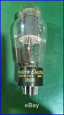 Western Electric W. E. 350B Radio Amp Amplifier Tube Vintage Old Tests Good