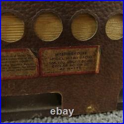 Westinghouse H-130 Tube Radio AM Wood Tabletop Vintage 1940's USA Works